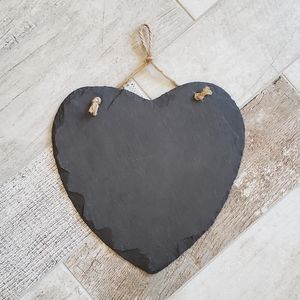 Slate Chalkboard Shaped Heart Sign
